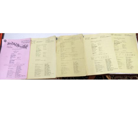 Group of five Top of the Pops camera scripts circa 1980 comprising 4 Oct '88, 22 Nov '88, 25 Dec '88 Christmas Show featuring