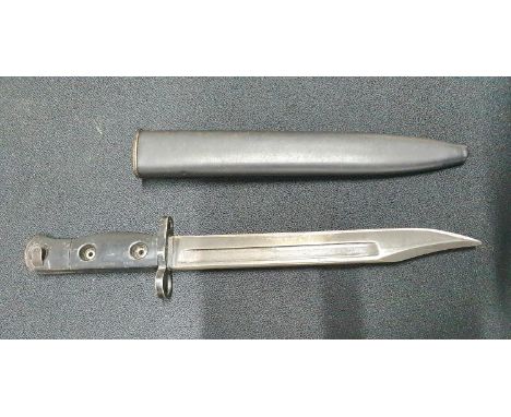 Unmarked central European bayonet with metal scabbard 