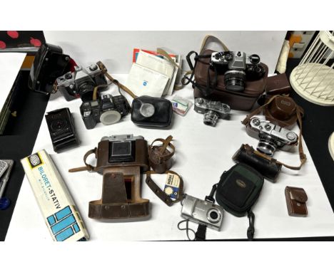 Good collection of cameras including Olympus and Minolta and Praktica etc 