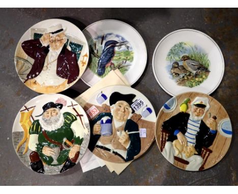 Six relief collectors plates including Hammersley and Davenport. Not available for in-house P&amp;P 