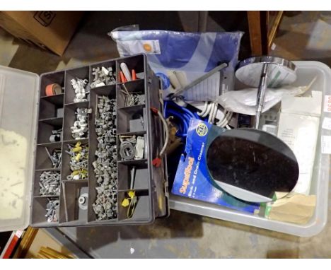 Quantity of mixed items including a tool box with contents. Not available for in-house P&amp;P 