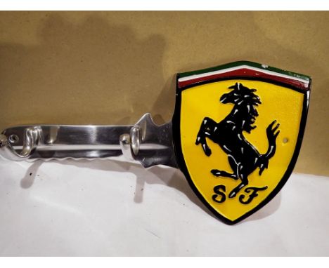 Cast aluminium Ferrari key holder, w: 30 cm. UK P&amp;P Group 1 (£16+VAT for the first lot and £2+VAT for subsequent lots) 