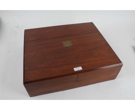 Oak cutlery box, having hinged lid, containing pewter hip flask, faux tortoiseshell box and cover, circular jewellery box etc