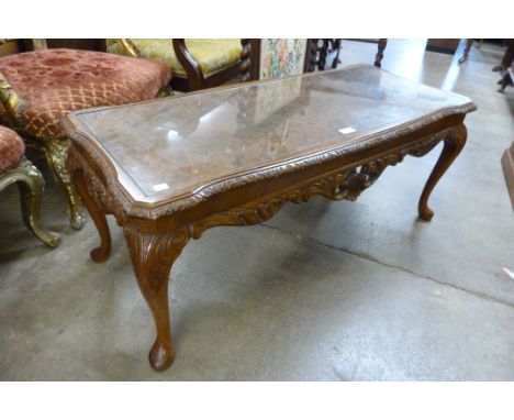 A burr walnut coffee table 