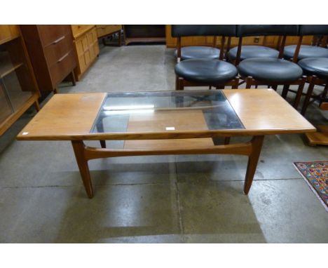 A G-Plan Fresco teak and glass topped rectangular coffee table 