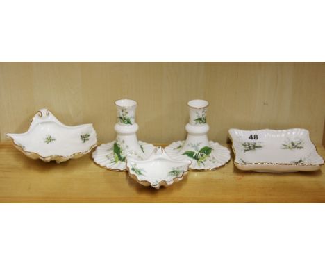 A group of Hammersley bone china dressing table items.