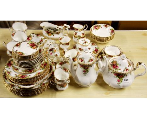 A very extensive quantity of Royal Albert 'Old country roses' tea and dinner china, mostly first quality except teapot.