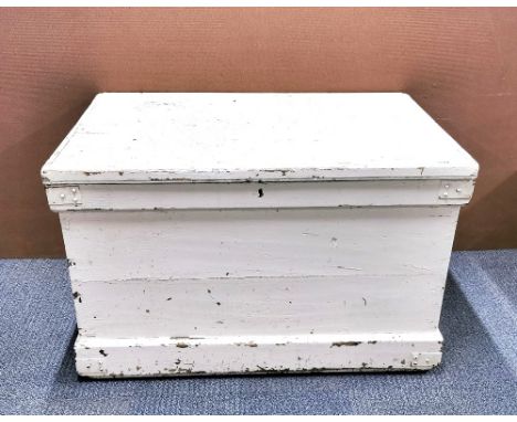 An early painted pine trunk H. 87cm  L. 55 x 55