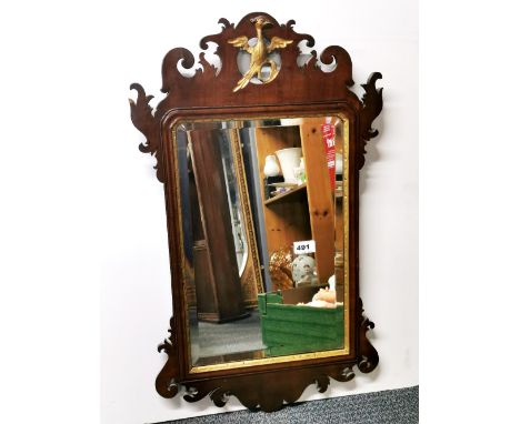 A regency mahogany wall mirror, H. 76cm