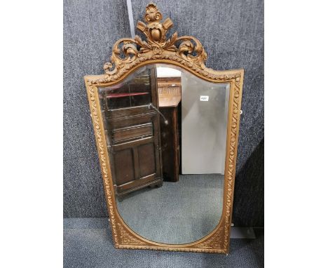 A 19th Century gilt framed bevelled glass mirror, 75 x 143cm.