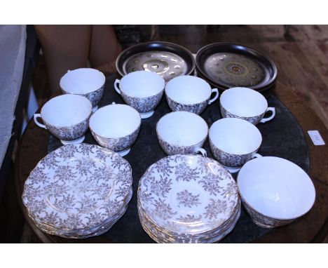 A Royal Vale bone china tea service and a selection of Denby side plates 