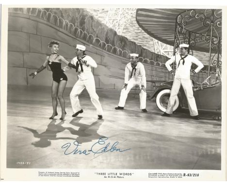 Actress Vera Ellen signed vintage black and white promotional 10x8 photo for Three Little Words. Vera Ellen was an American d