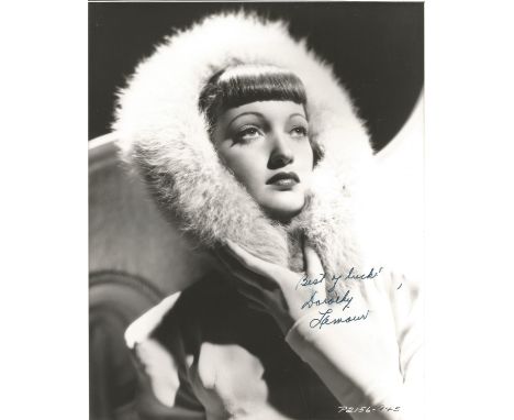 Actress Dorothy Lamour signed 10x8 vintage black and white photo. Dorothy Lamour born Mary Leta Dorothy Slaton; December 10, 