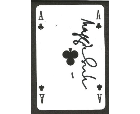 Actress Maggie Smith signed charity Ace of Clubs playing card. Dame Maggie Smith CH, DBE is an English actress. She has had a