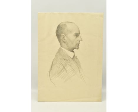 ATTRIBUTED TO JAMES KERR LAWSON (1862-1939) A SKETCH OF A MALE FIGURE,  depicting a head and shoulders profile portrait of a 