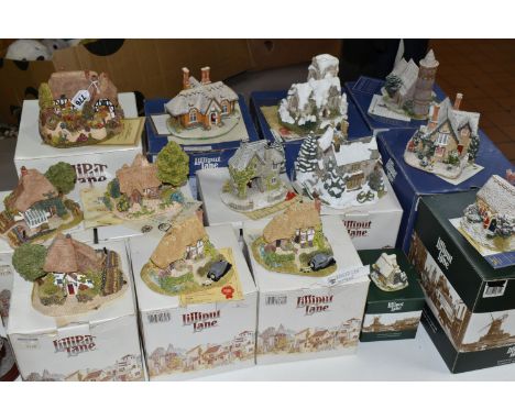 FOURTEEN BOXED LILLIPUT LANE SCULPTURES, with deeds except where mentioned, comprising Crendon Manor limited edition 1166/150