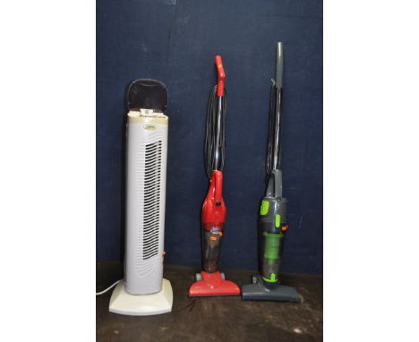 A JAYTECH TOWER FAN, a Zennox stick vacuum and a Royale Senior stick vacuum (all PAT pass and working) (3)