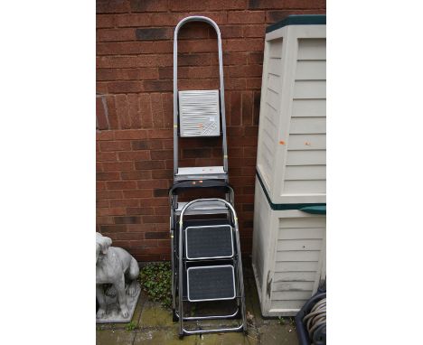 A CLJMA ALUMINIUM STEP LADDER, and a pair of two step CLIME ladders (3)