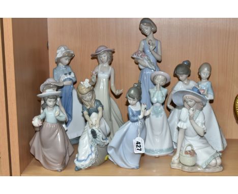 A COLLECTION OF NAO FIGURES, eleven pieces to include Meadow Song no 1365, Please, Please no 1224, A Gift From The Heart no 1