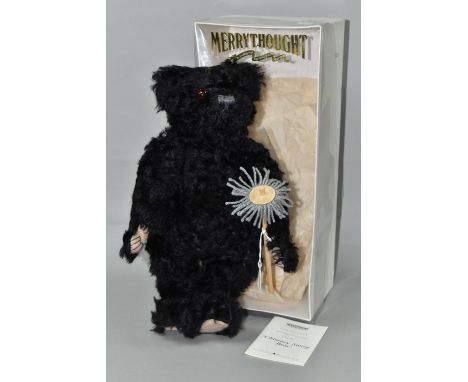 A BOXED COMPTON &amp; WOODHOUSE LIMITED EDITION MERRYTHOUGHT BEAR,  'Chimney Sweep Bear' 45/450, black mohair fur, jointed be