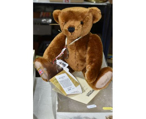 A BOXED MERRYTHOUGHT FOR COMPTON &amp; WOODHOUSE LIMITED EDITION MOHAIR TEDDY BEAR, 'Penny' No.229 of 2450 bear appears compl