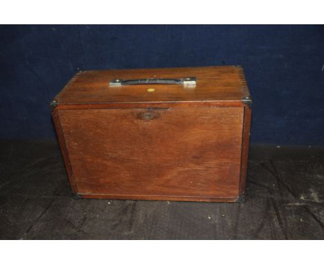 An 'EMIR' ENGINEERS TOOL CHEST with front lid and lock (no key), 5 short over 2 long drawers to interior, mahogany outer case