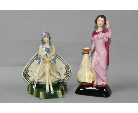 TWO LIMITED EDITION KEVIN FRANCIS 'CHARLOTTE RHEAD' FIGURINES, both modelled by Andy Moss, the seated figure produced by Pegg