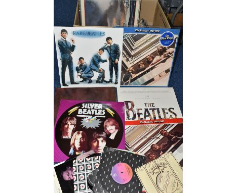 ONE BOX OF THIRTY-FIVE L.P RECORDS, THIRTY SEVEN SINGLES, three 33rpm records, to include singles artists The Rolling Stones 