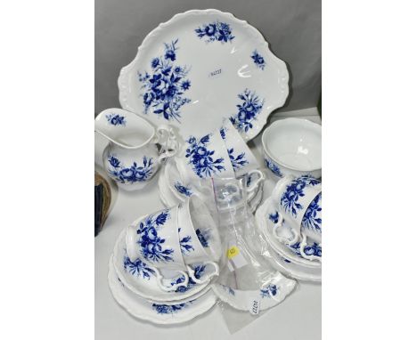 A ROYAL ALBERT 'CONNOISSEUR' PATTERN TWENTY PIECE TEA SET, comprising six cups, six saucers (one a.f), five tea plates, milk 