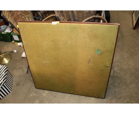 A folding card table
