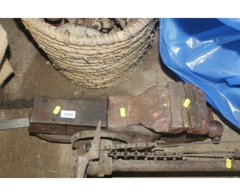 A large bench vice 