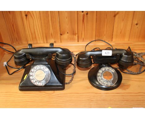 Two vintage rotary dial telephones 