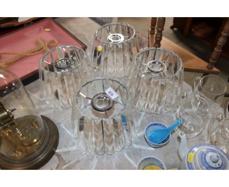 A set of four light shades with prism drops