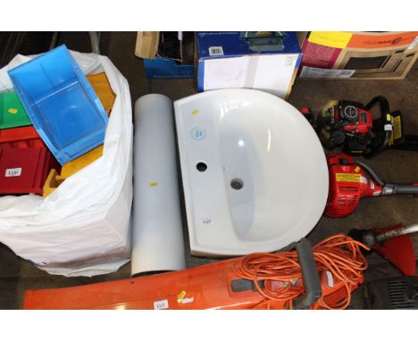 A ceramic basin for mixer tap with pedestal (as new)