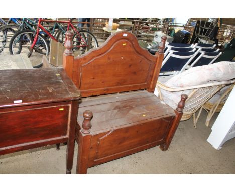 A wooden hall bench