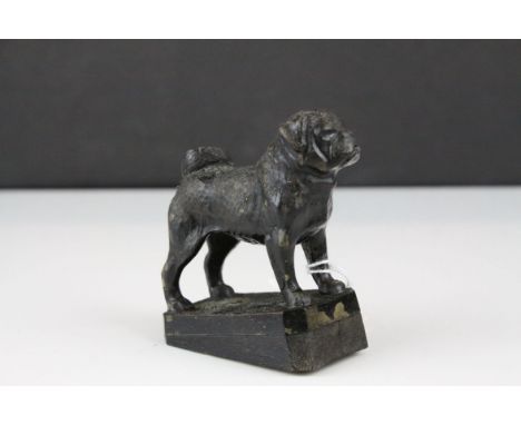 Cast Metal Model of a Pug Dog, 9cms high