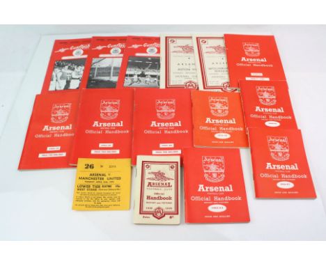 Arsenal Football Club - Group of ephemera to include 2 x 1948 football programmes (v Aston Villa 11th Spetember 1948 &amp;  W