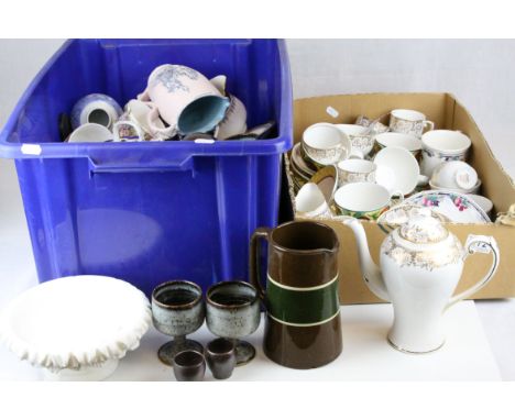 Four Boxes of Mixed Ceramics including Royal Worcester, Mason's, Part Tea Sets, etc