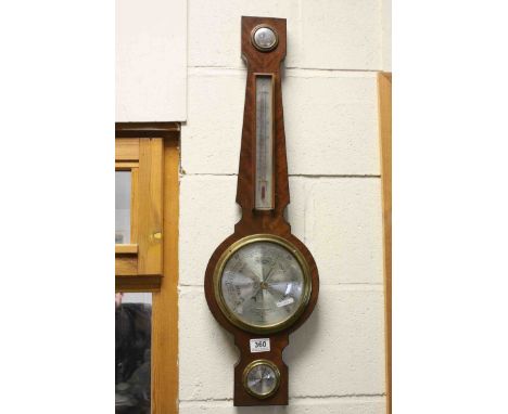 A 20th century Comitti  of London mahogany cased banjo barometer and thermometer 