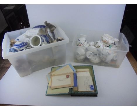 Collection of Aynsley Ceramics, mainly Cottage Garden pattern, together with Quantity of Blue and White Willow Pattern items 