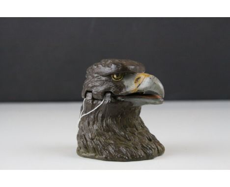 Cold painted bronze bird of pray Inkwell