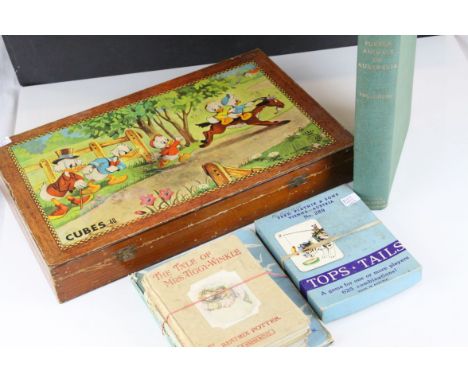 Two vintage Beatrix Potter books; The Tale of Mrs Tiddywinkle and The Tale of Mr Tod and a box set of Walt Disney picture blo