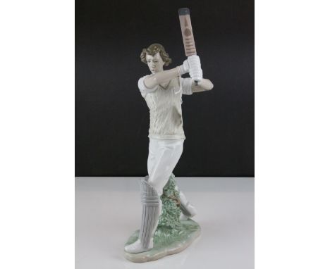 Lladro Cricketer, model 6865, 2002, 41cms high