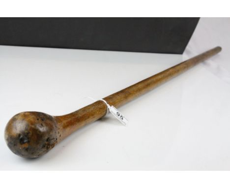 Antique Walking Stick with Large Root Knop Handle, 86cms long