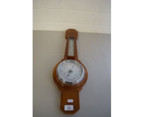 EARLY 20TH CENTURY ART DECO STYLE ANEROID BAROMETER AND THERMOMETER