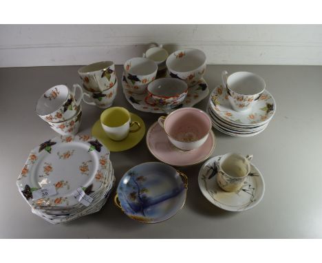 QTY OF MIXED TEA WARES TO INCLUDE SUSIE COOPER, NORITAKE, EDWARDIAN FLORAL DECORATED TEA SET ETC