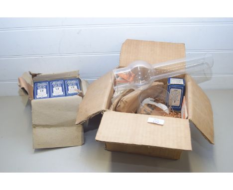 BOX OF VARIOUS SPARES FOR AN ALADDIN OIL LAMP