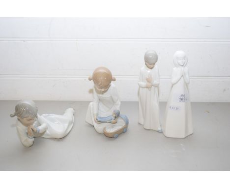 THREE VARIOUS NAO FIGURES TOGETHER WITH A FURTHER ROYAL DOULTON IMAGES FIGURE (4)