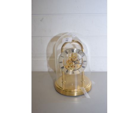 MODERN SEIKO SKELETON MANTEL CLOCK FITTED WITH QUARTZ MOVEMENT UNDER A GLASS DOME