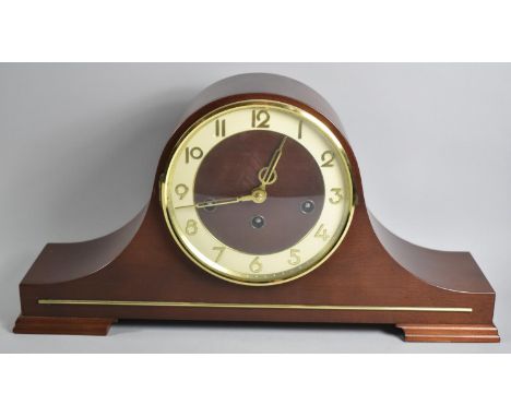 A Mid 20th Century Napoleon Hat Westminster Chime Mantle Clock, 42cm wide 